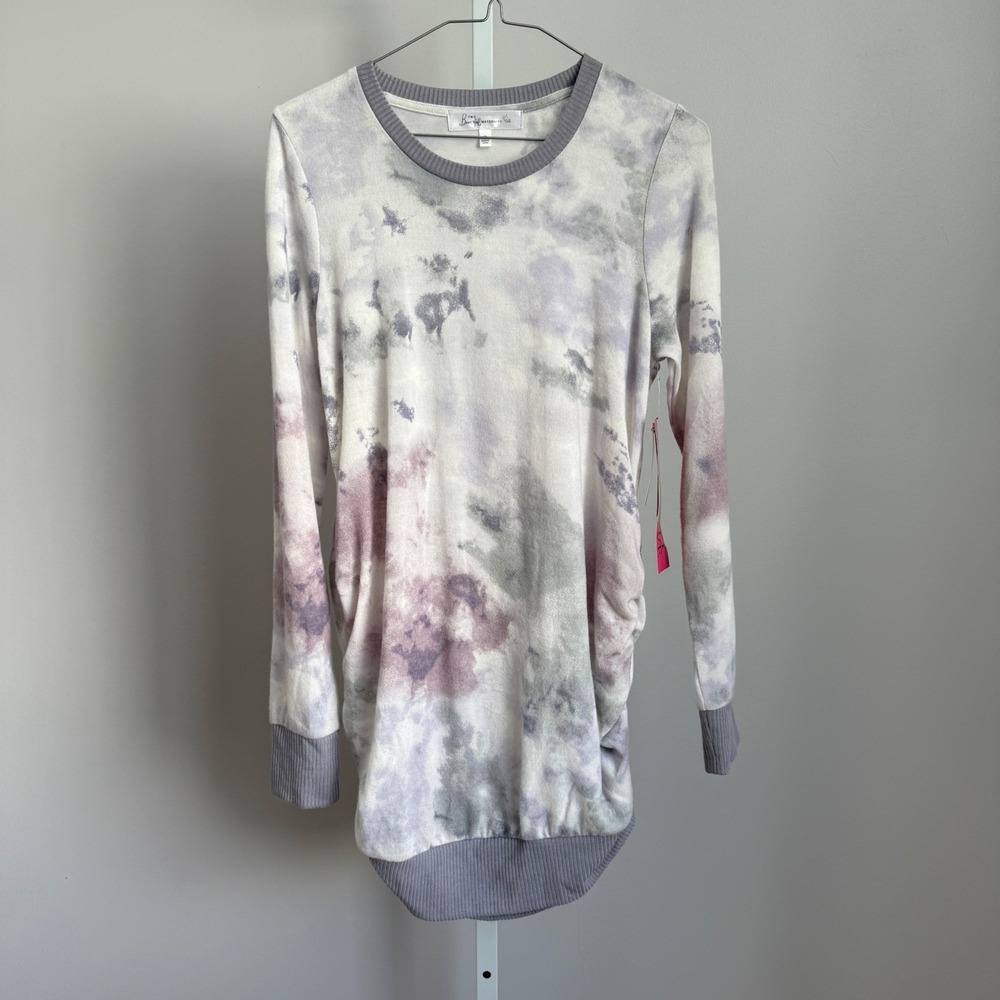 Two Beautiful Maternity Dress Kids Size M Tie Dye Gray Purple Pullover